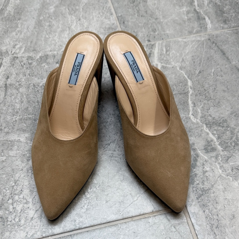Prada Women's Brown Suede Mules size 38.5